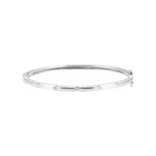 Lab-Grown Diamond Accent Bangle