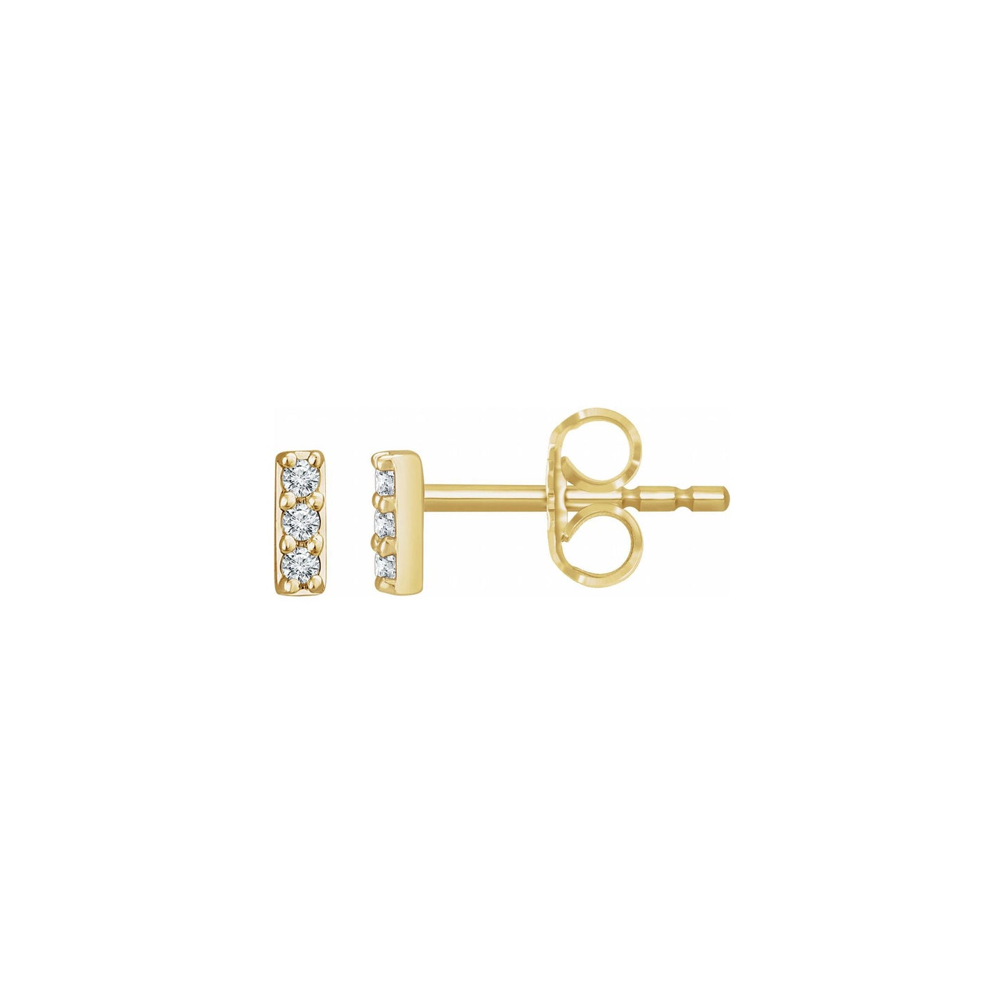 Teeny Diamond Bar Studs