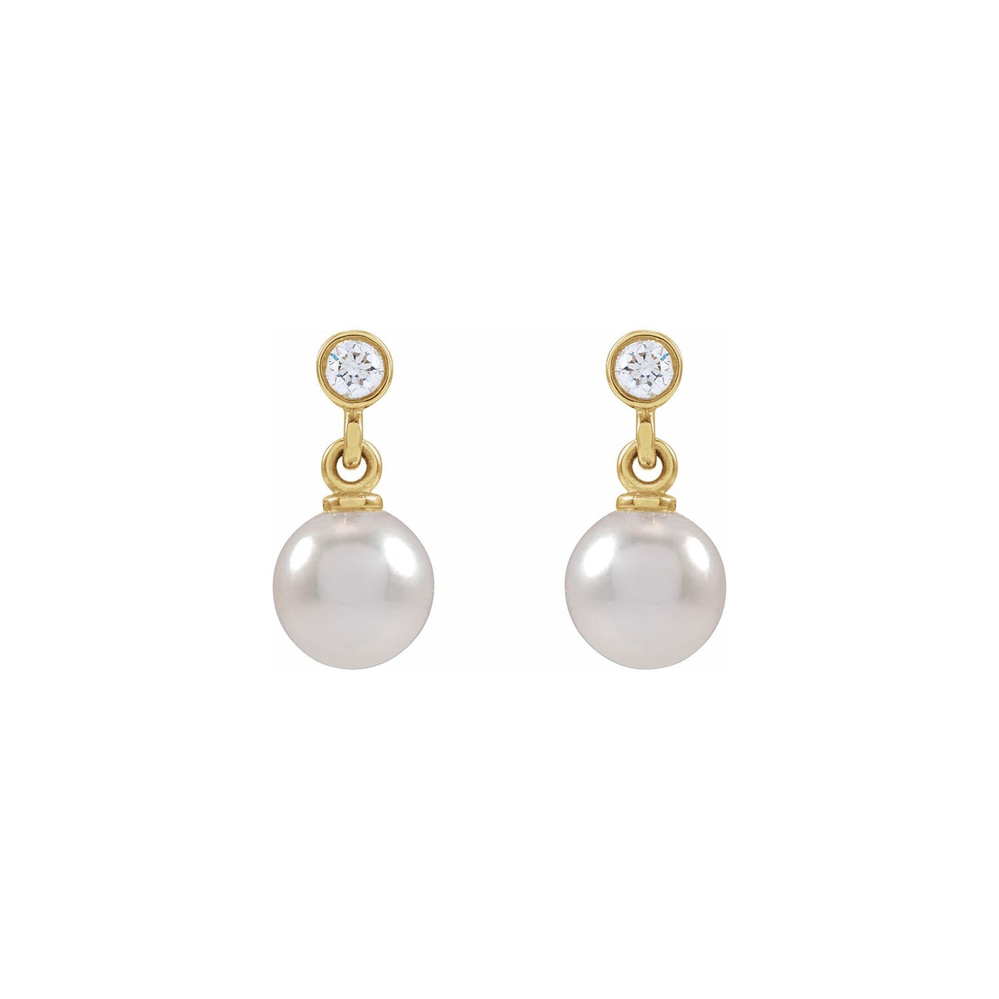 Pearl and Diamond Drop Studs
