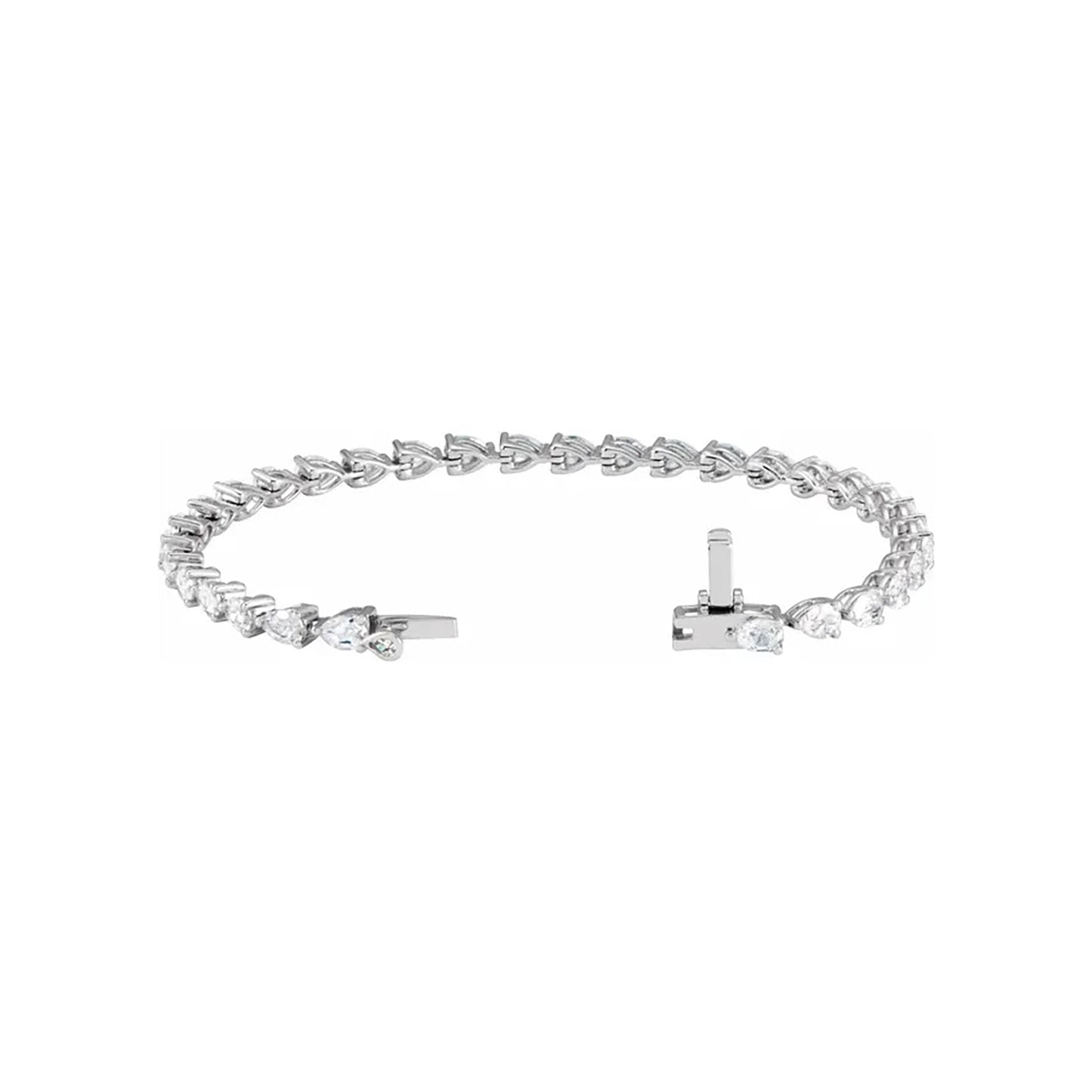 Pear Shaped Lab-Grown Diamond Tennis Bracelet