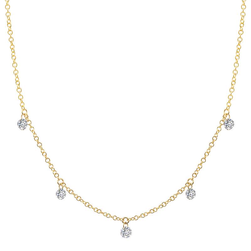 Floating Diamond Dangle Necklace