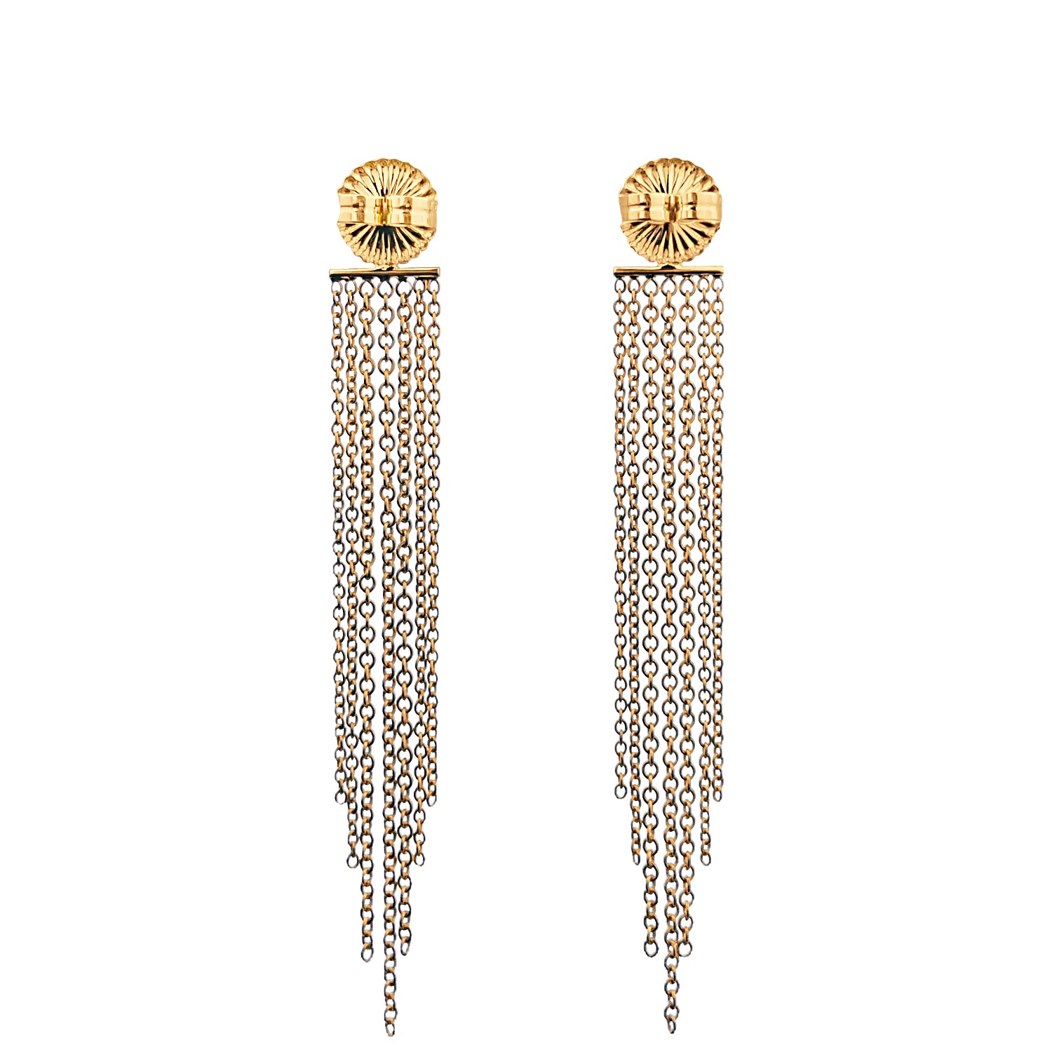 Large Yellow Gold Fringe Earring Backs - Kimberly Collins Gems