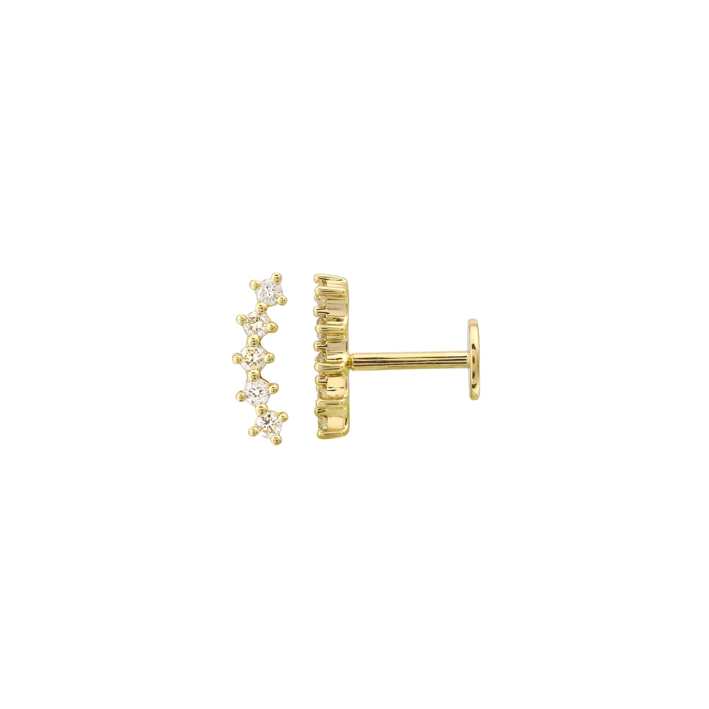 Flat Back Diamond Curve Studs