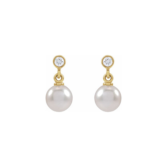 Pearl and Diamond Drop Studs