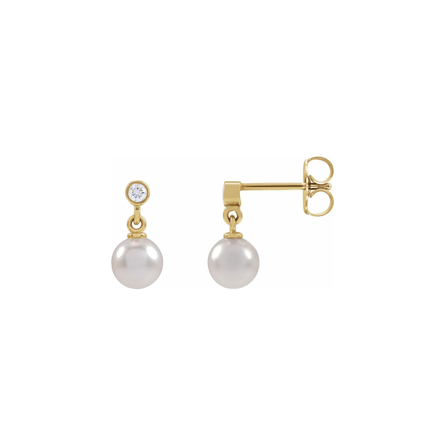 Pearl and Diamond Drop Studs