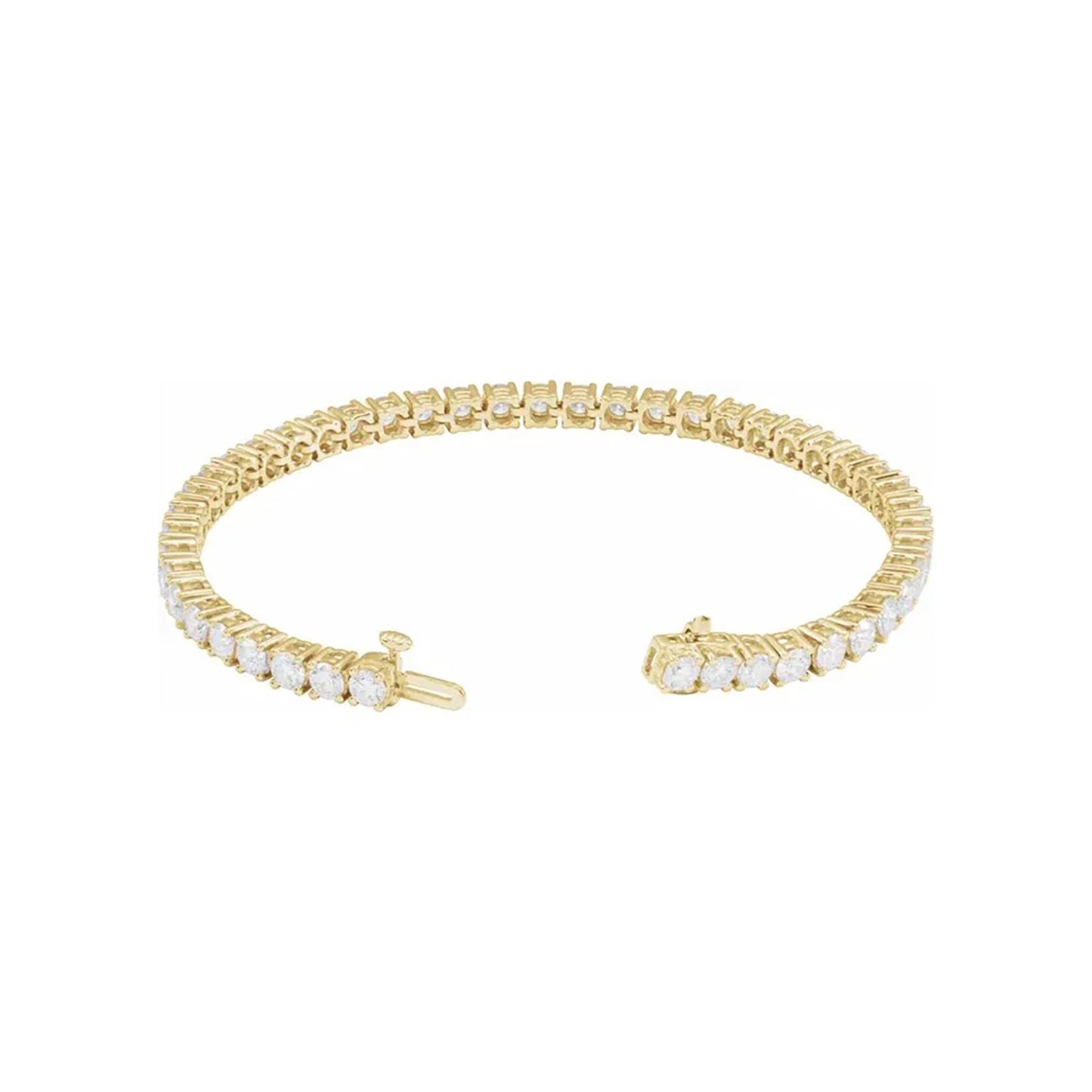 round lab grown diamond tennis bracelet 8 carat 14k gold
