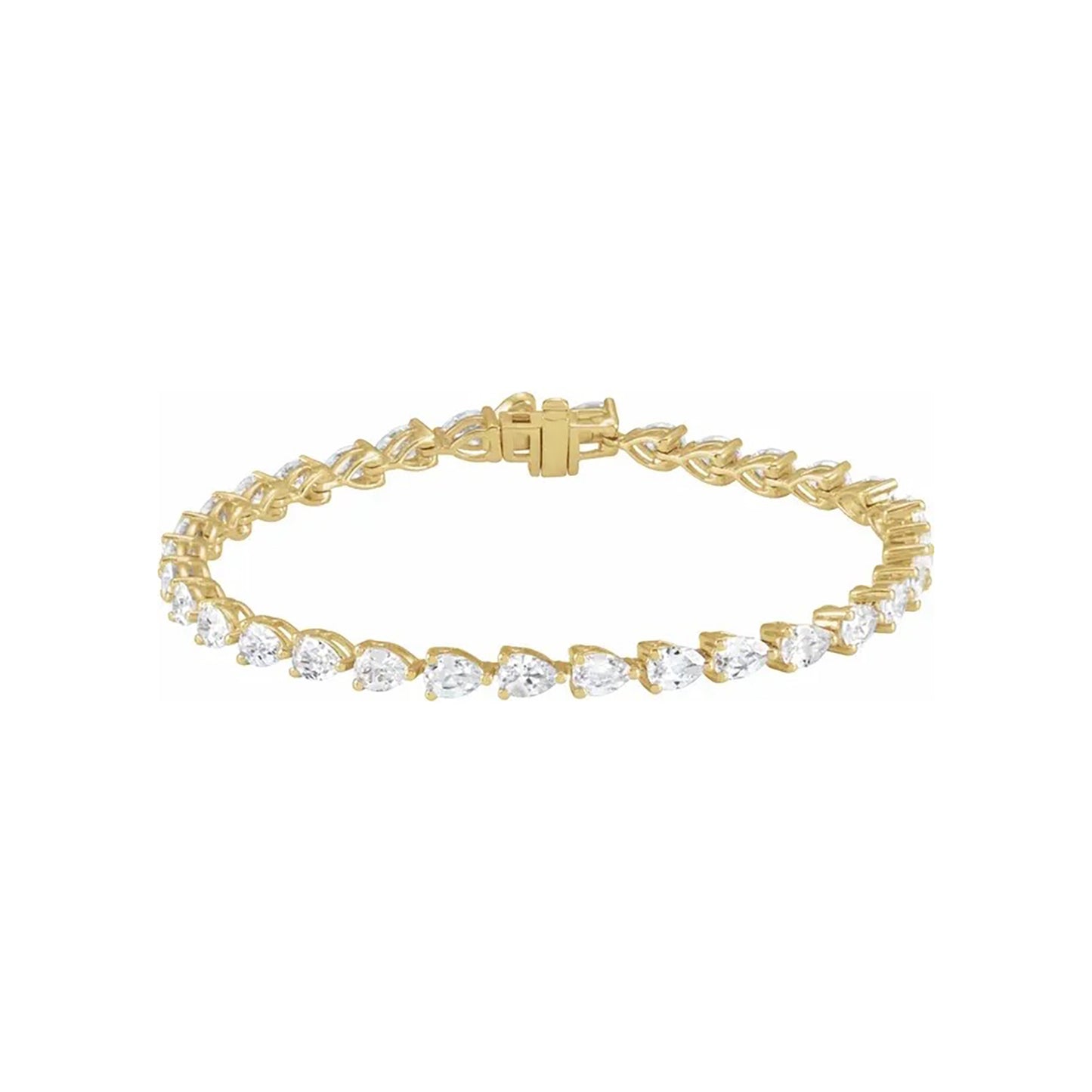 Pear Shaped Lab-Grown Diamond Tennis Bracelet