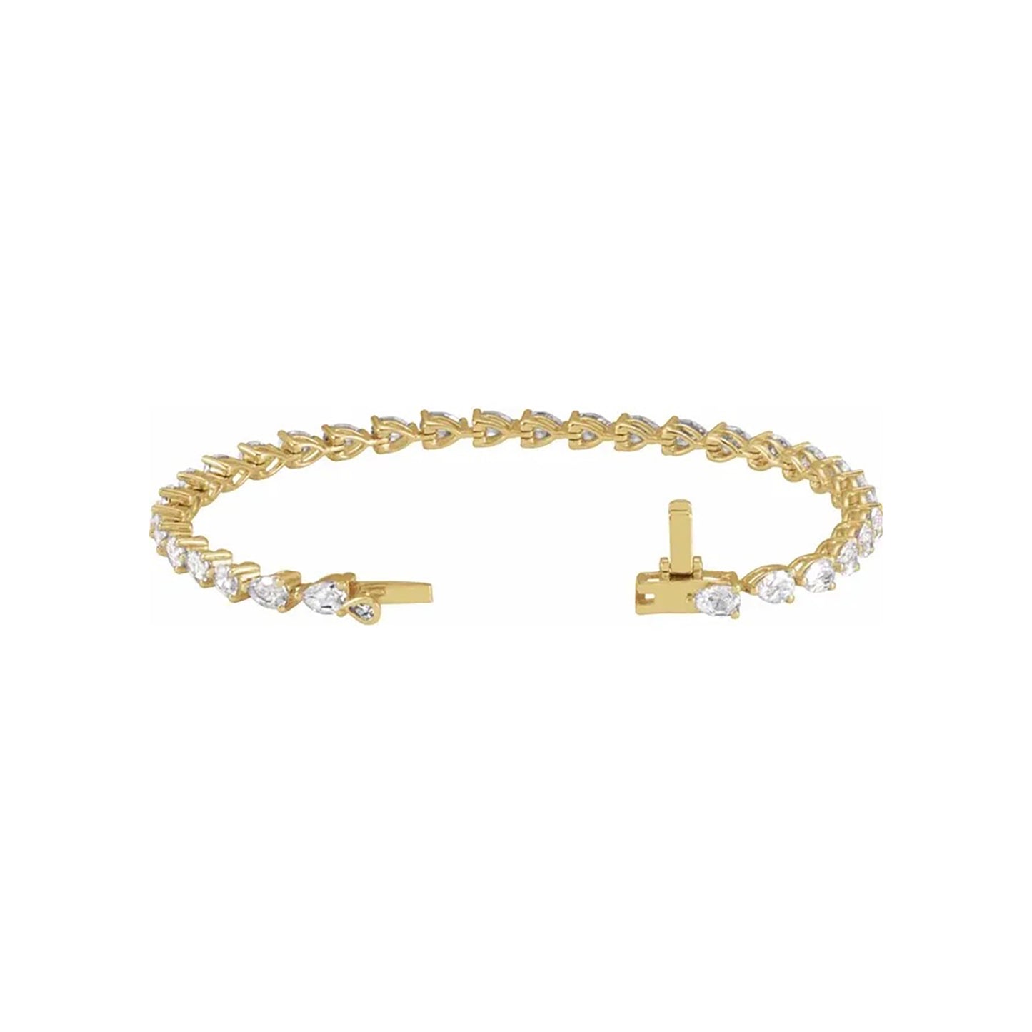 Pear Shaped Lab-Grown Diamond Tennis Bracelet