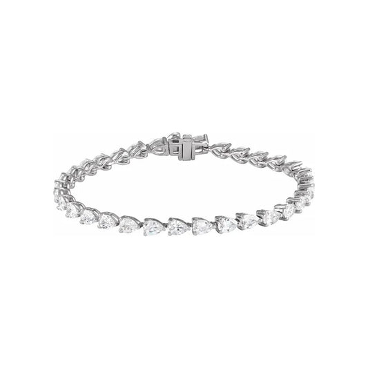 Pear Shaped Lab-Grown Diamond Tennis Bracelet