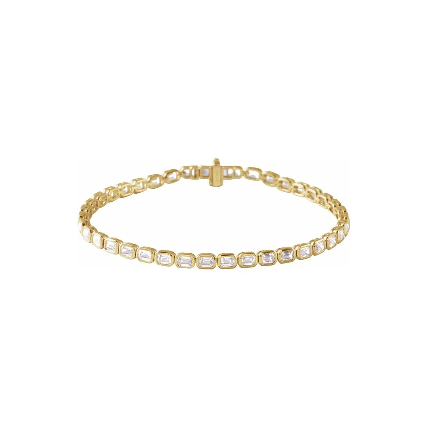 Emerald Cut Lab-Grown Diamond Tennis Bracelet