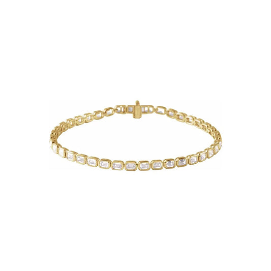 Emerald Cut Lab-Grown Diamond Tennis Bracelet