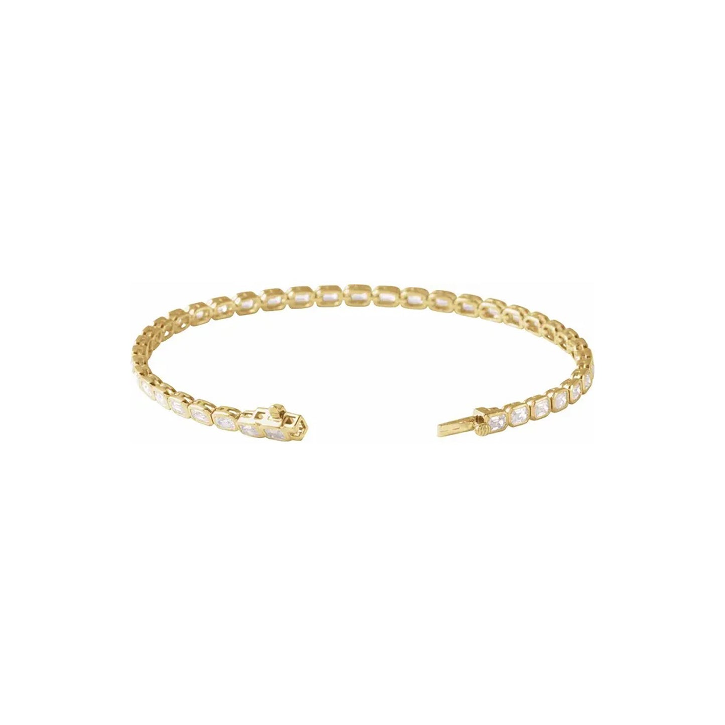 Emerald Cut Lab-Grown Diamond Tennis Bracelet