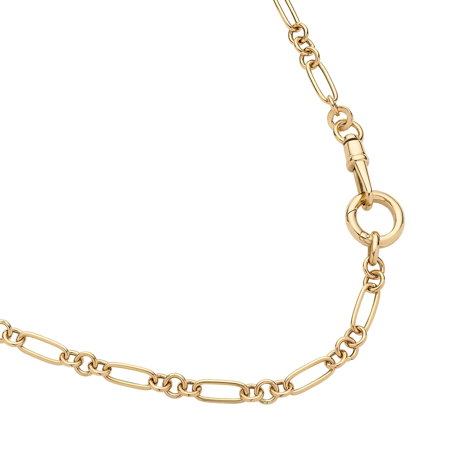 Double Clasp Alternating Paperclip Chain