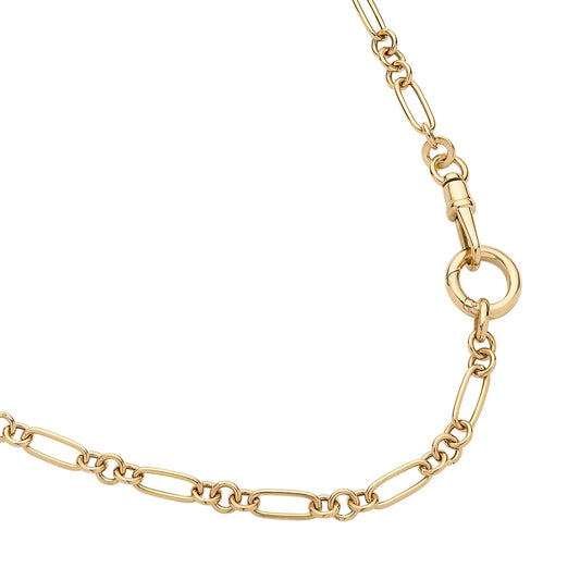 Double Clasp Alternating Paperclip Chain