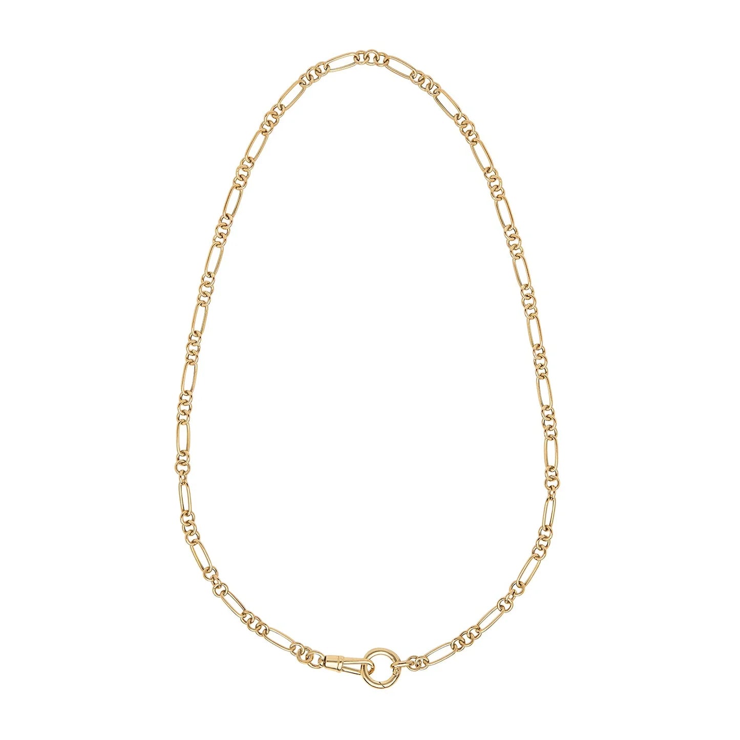 Double Clasp Alternating Paperclip Chain