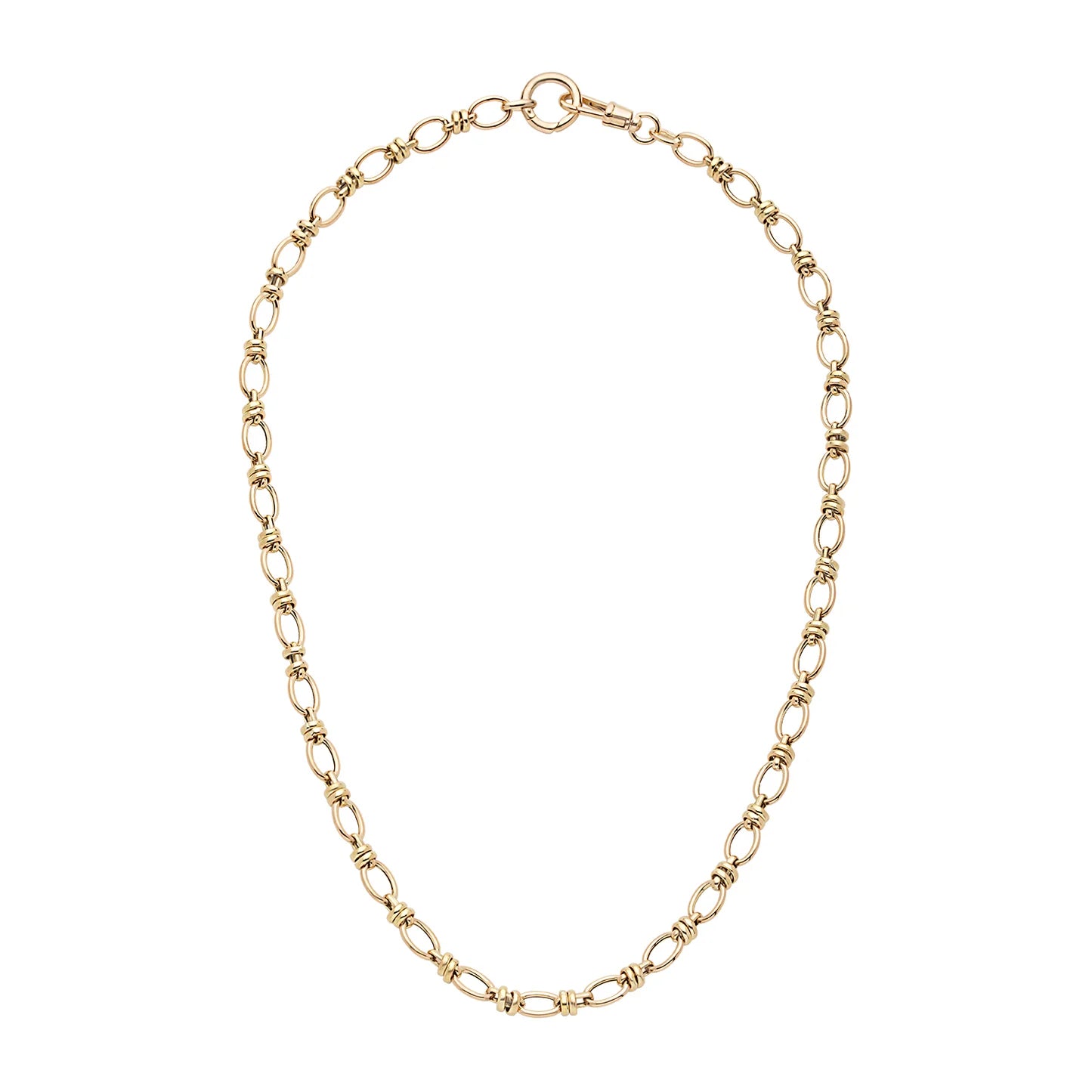 Oval Mixed Link Chain with Double Clasp