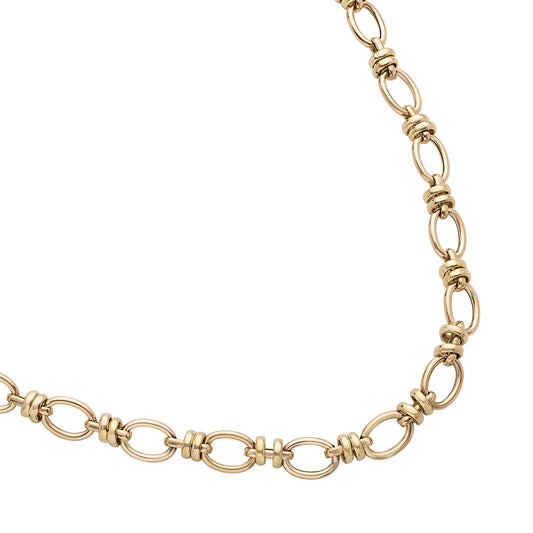 Oval Mixed Link Chain with Double Clasp