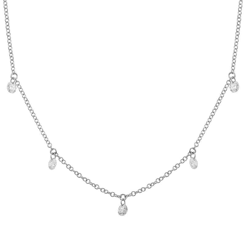 Floating Diamond Dangle Necklace