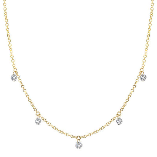 Floating Diamond Dangle Necklace