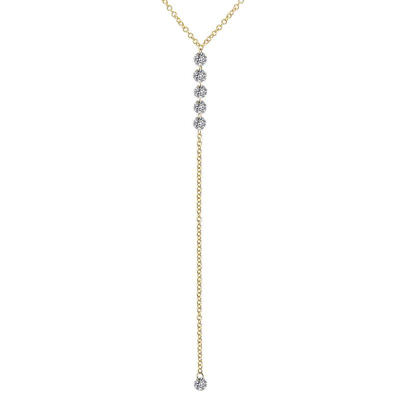 Floating Diamond Lariat Necklace