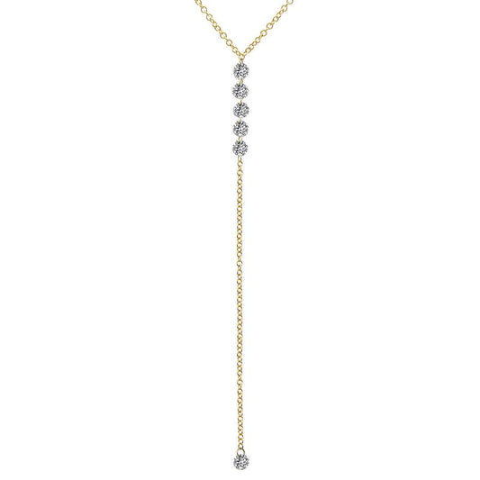 Floating Diamond Lariat Necklace