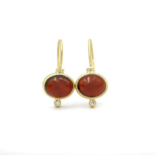 Oval Garnet Earrings