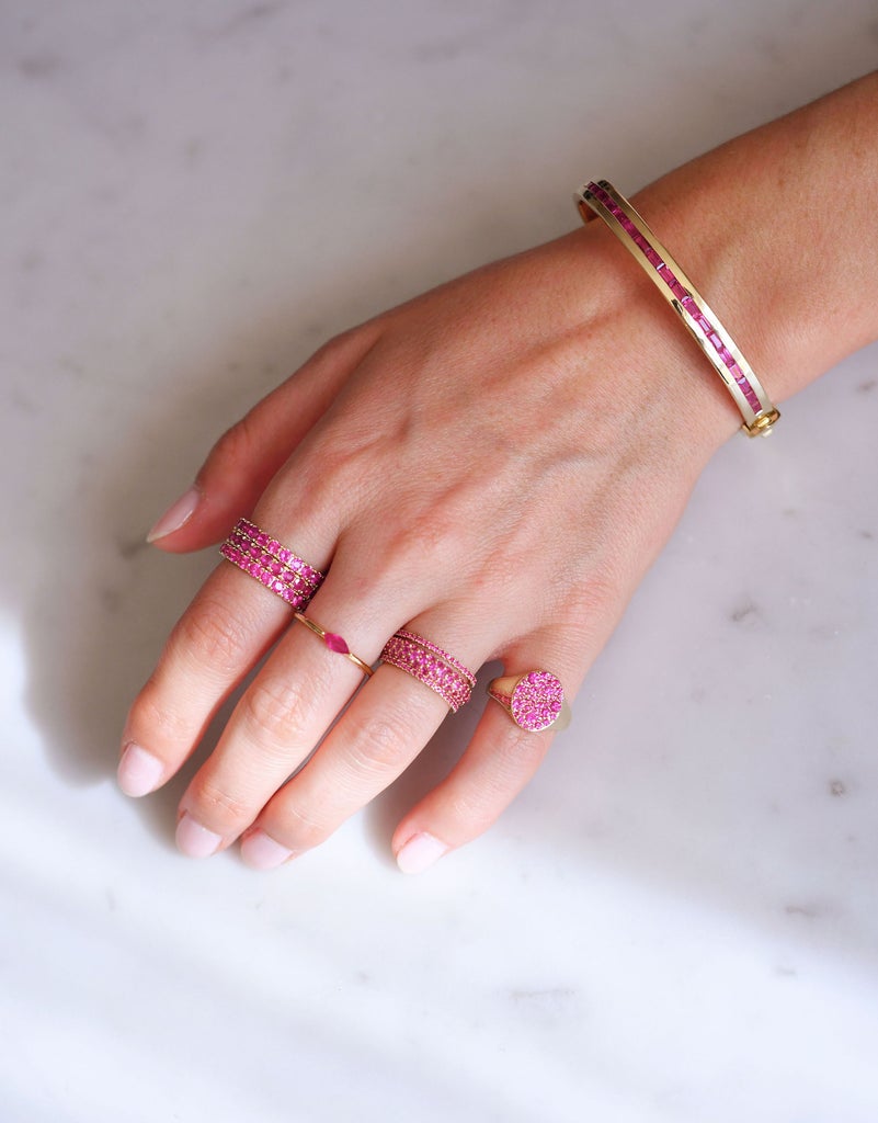 Ruby Baguette Row Bangle