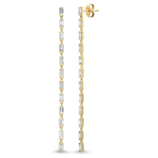 Diamond Baguette Link Earrings