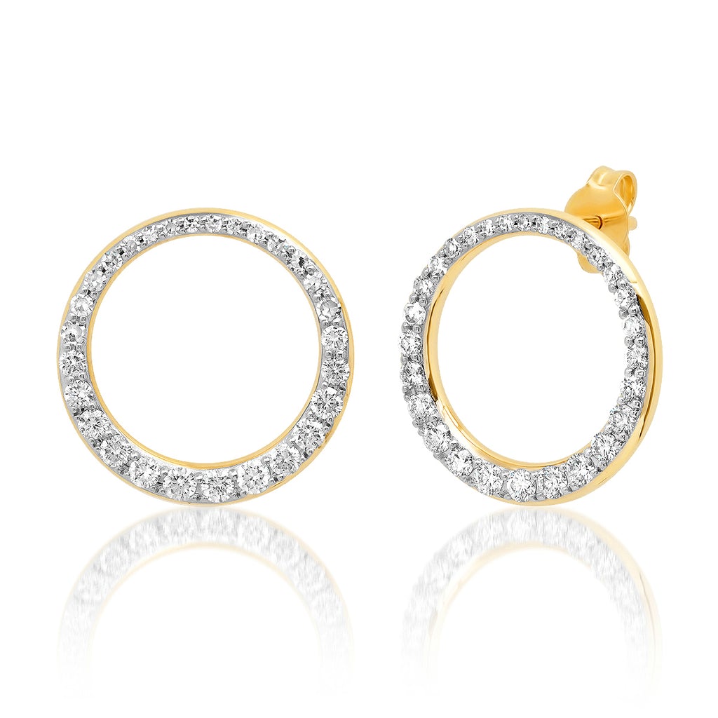 Asymmetrical Diamond Loop Earrings