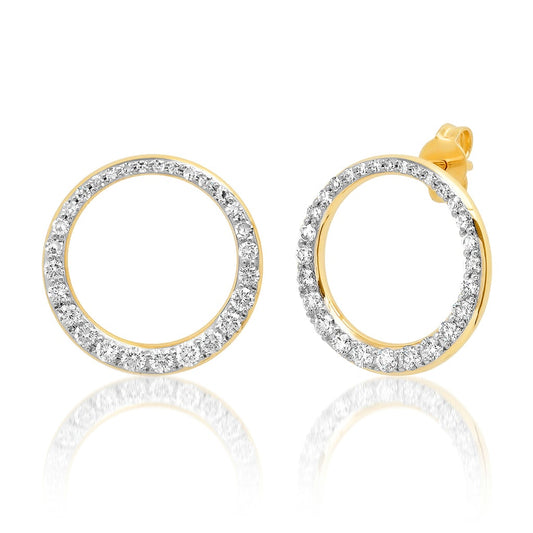 Asymmetrical Diamond Loop Earrings