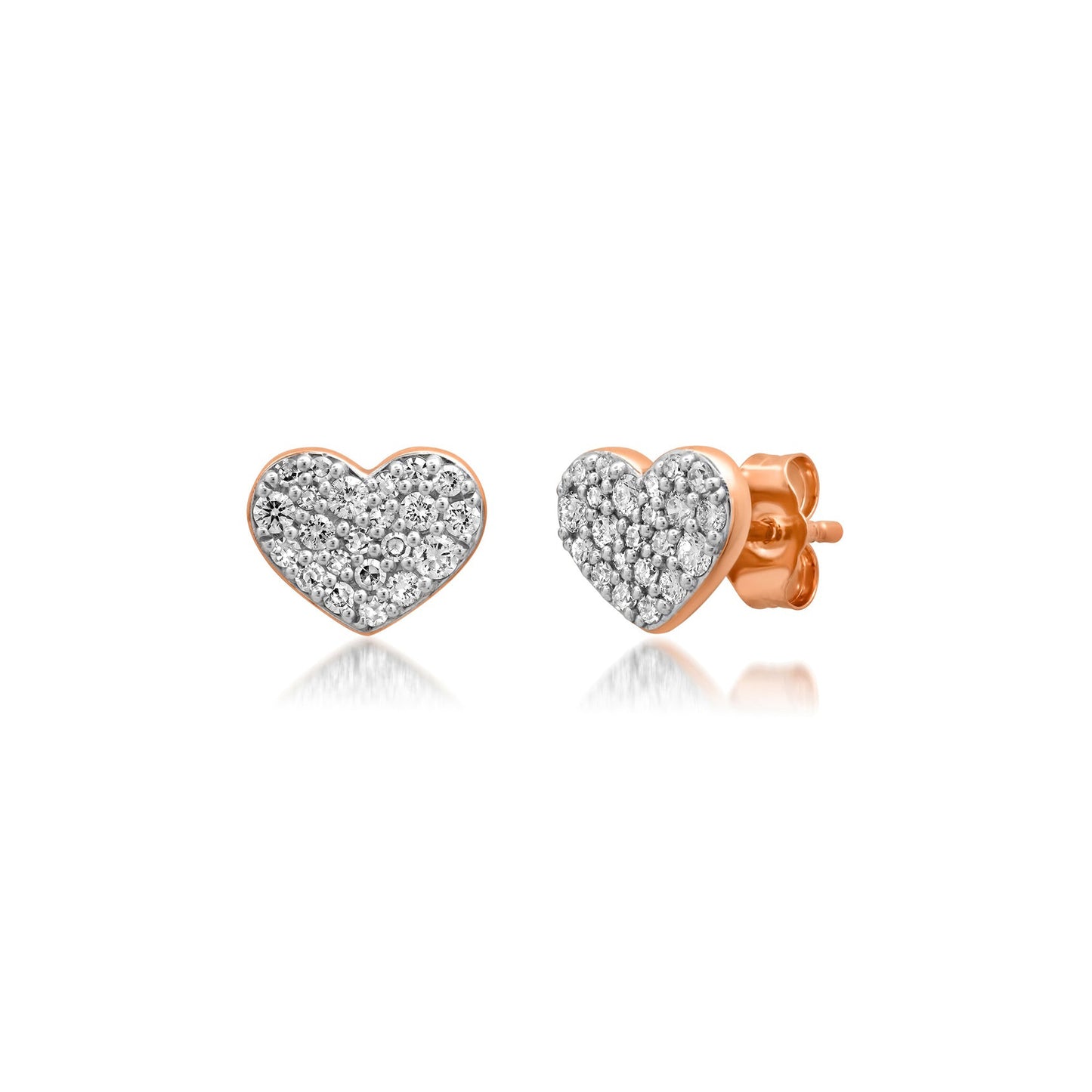 Diamond Chubby Heart Studs