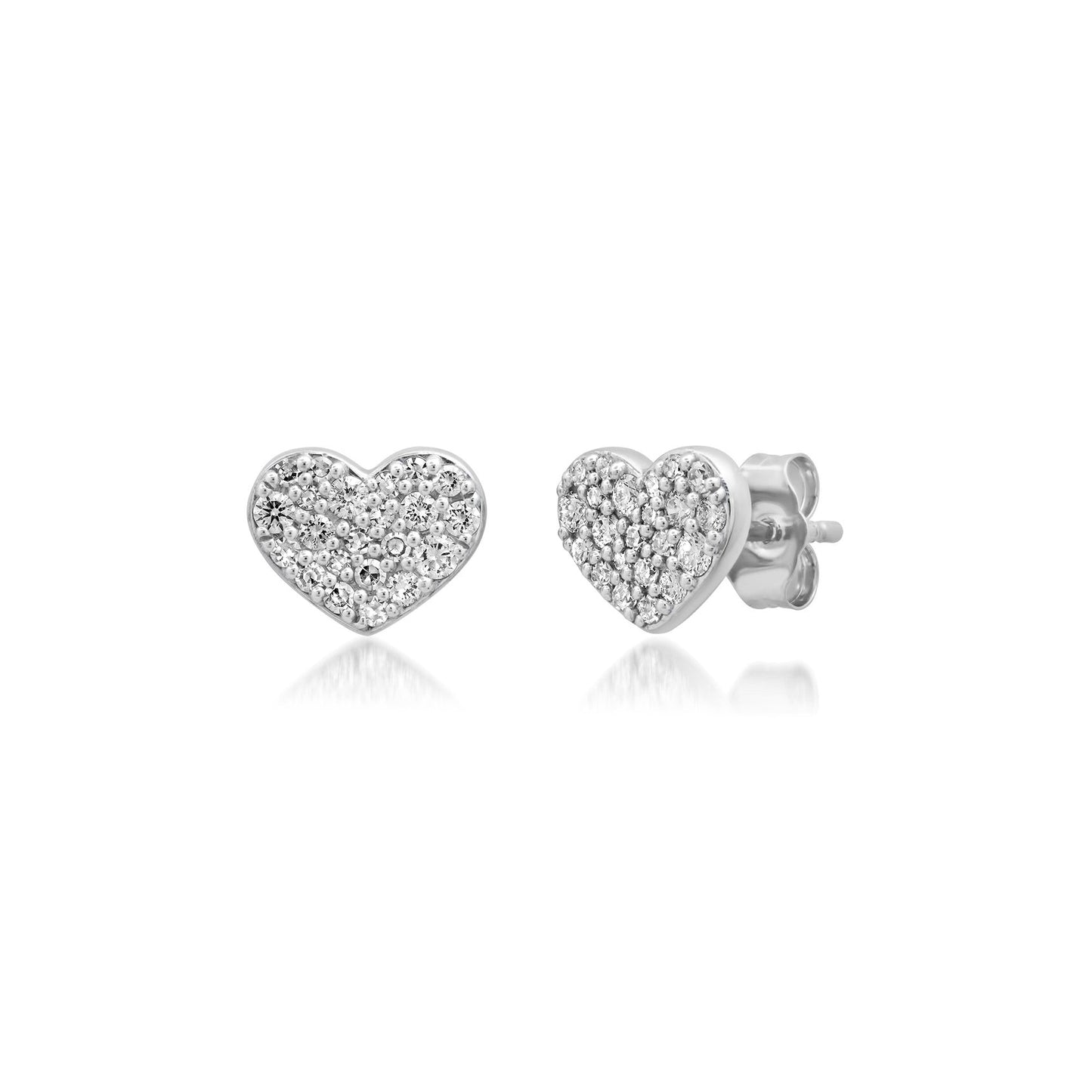 Diamond Chubby Heart Studs