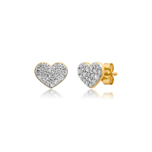 Diamond Chubby Heart Studs