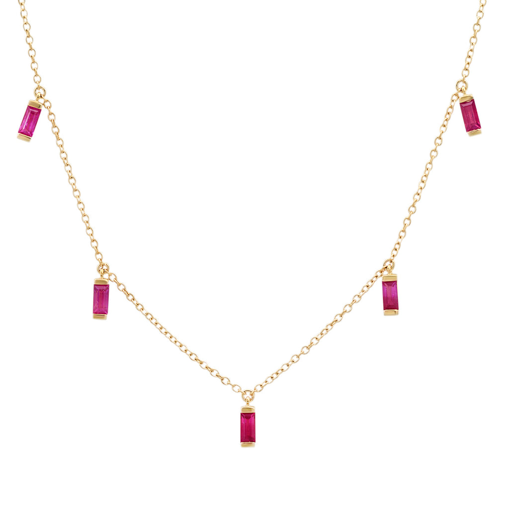 Ruby Baguette Necklace