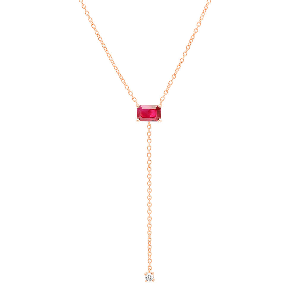 Ruby Lariat Necklace