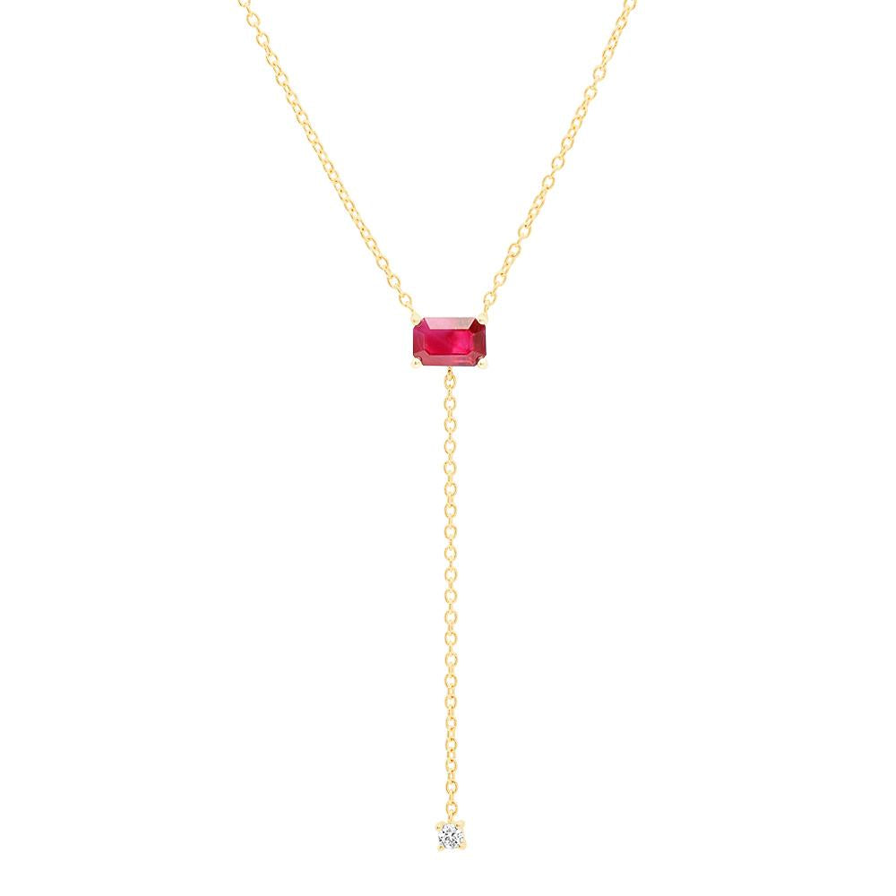 Ruby Lariat Necklace