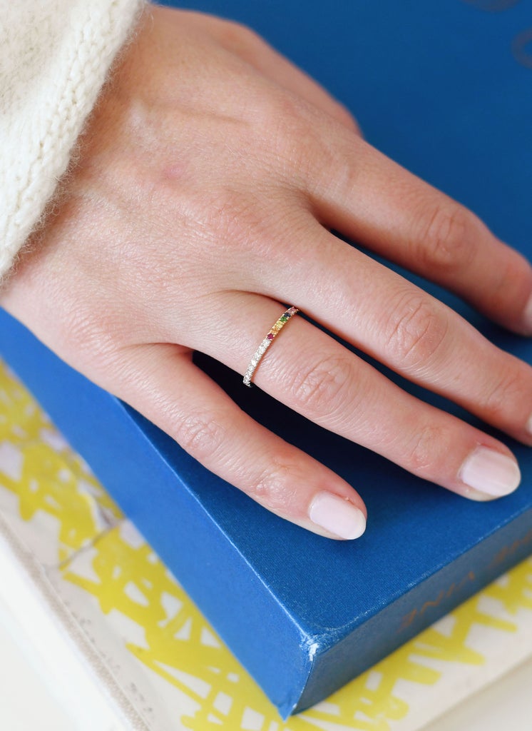 Rainbow and Diamond Eternity Band