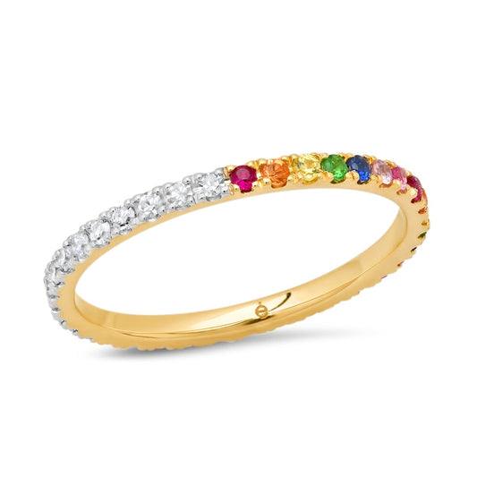 Rainbow and Diamond Eternity Band