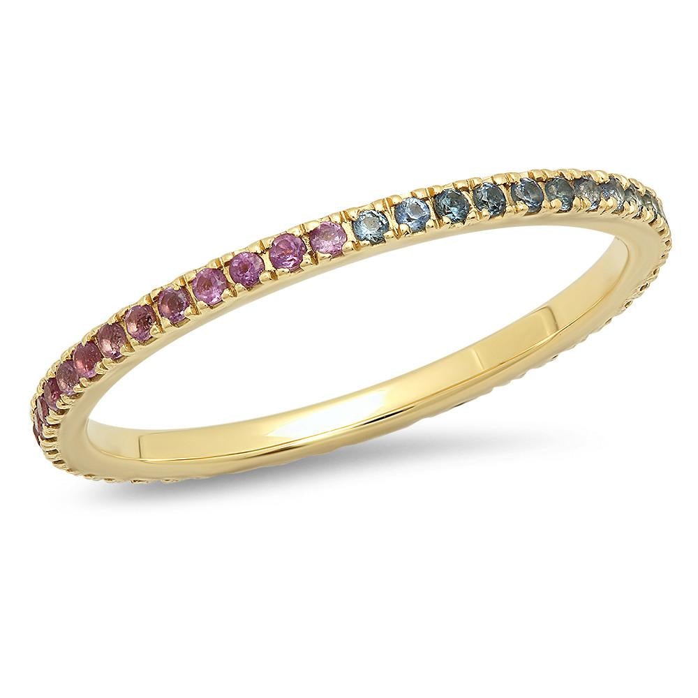 Two Tone Gemstone Eternity Band