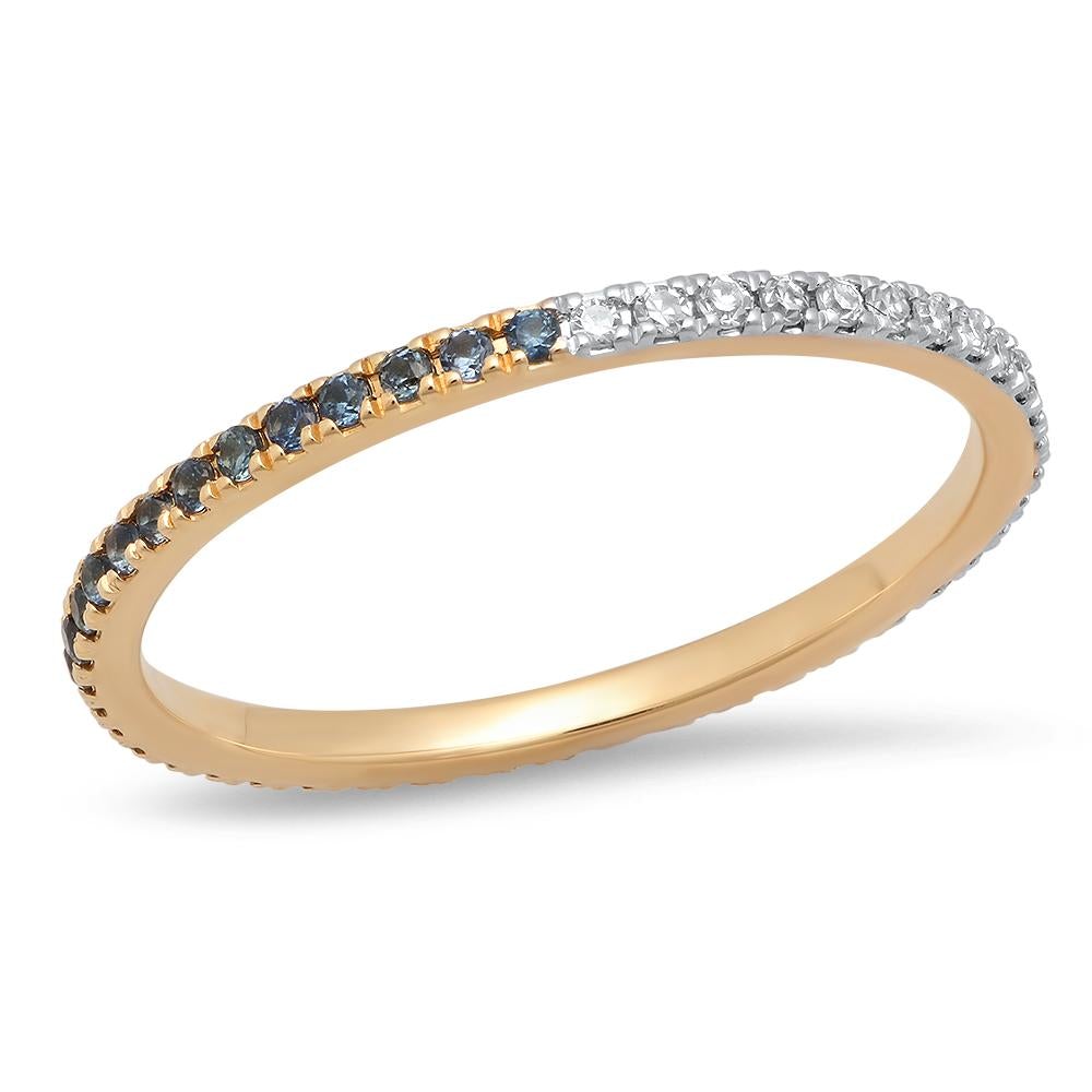 Two Tone Gemstone & Diamond Eternity Band