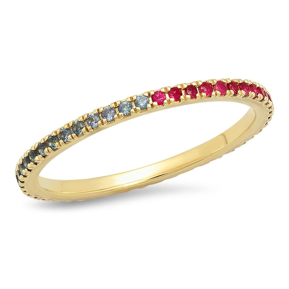 Two Tone Gemstone Eternity Band