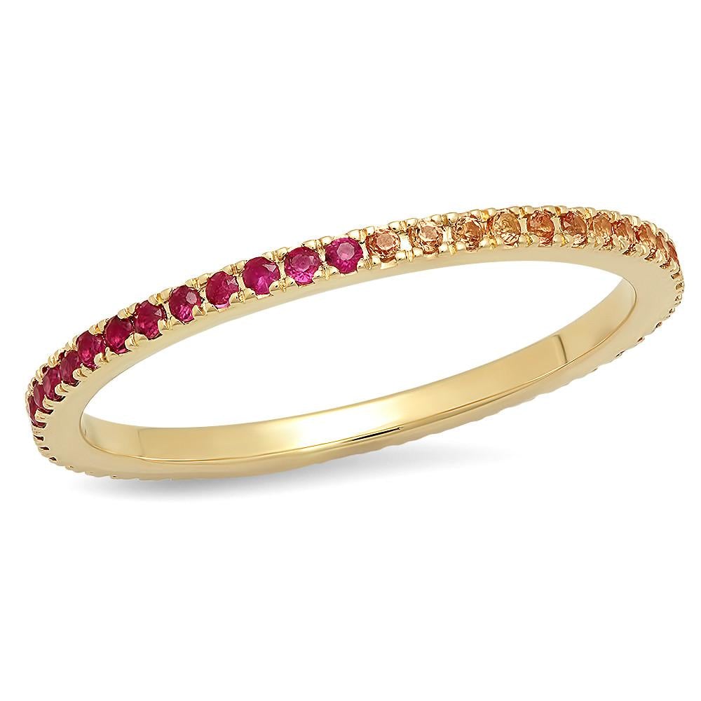 Two Tone Gemstone Eternity Band