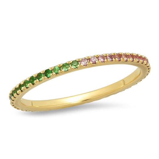 Two Tone Gemstone Eternity Band