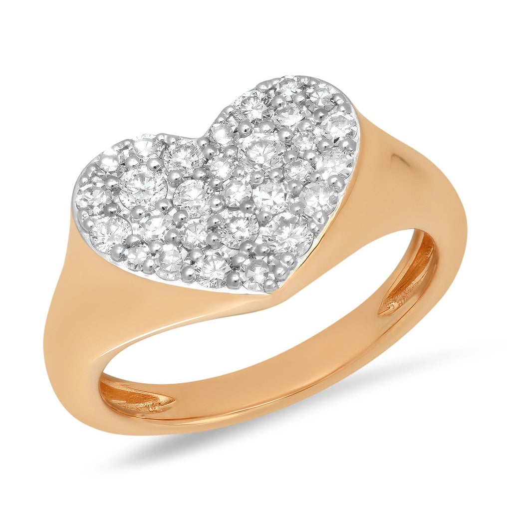 Diamond Chubby Heart Pink Ring