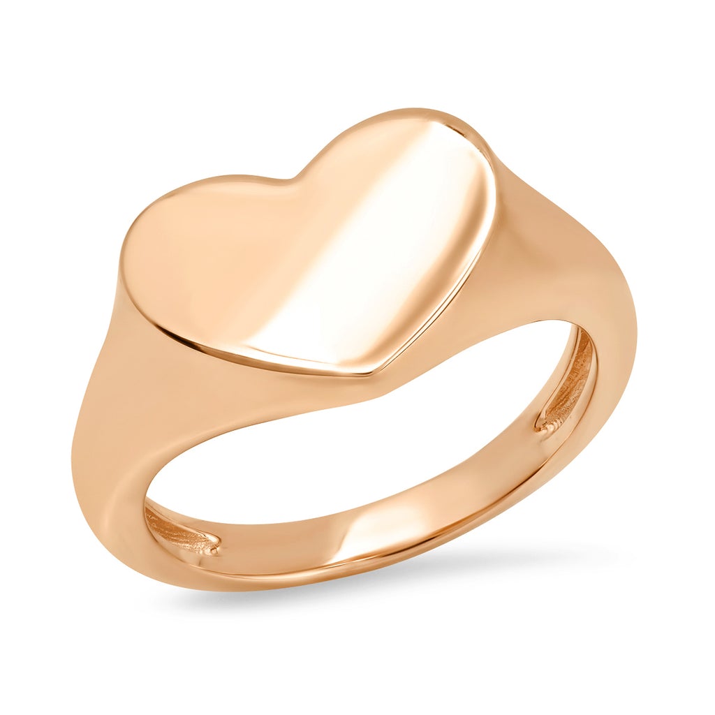 Chubby Gold Heart Pinky Ring