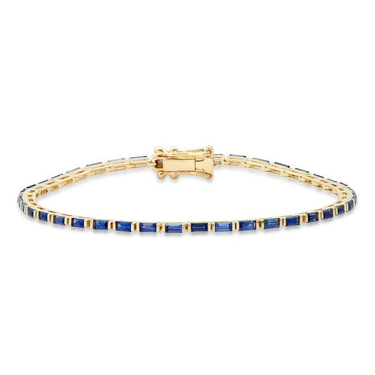 Blue Sapphire Baguette Tennis Bracelet