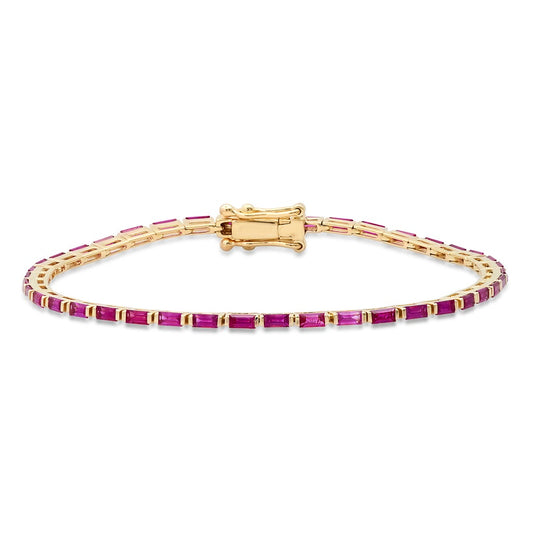 Ruby Baguette Tennis Bracelet