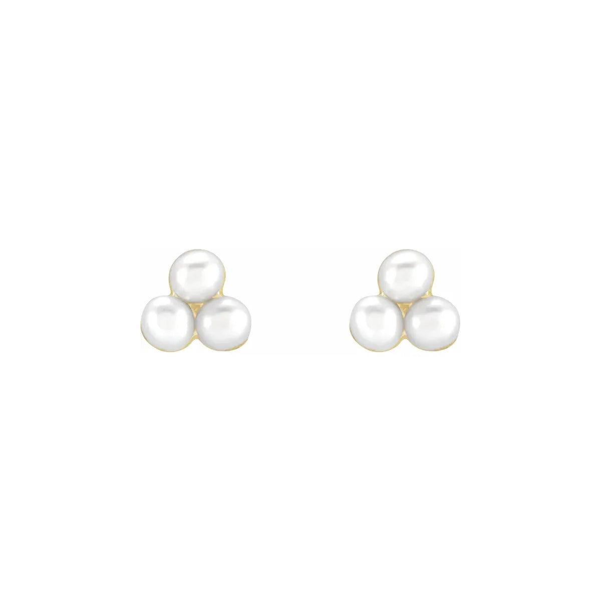 Tiny Triple Pearl Studs